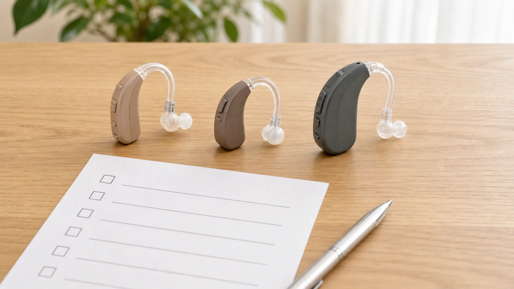 耳掛け集音器の種類を比較するイメージ