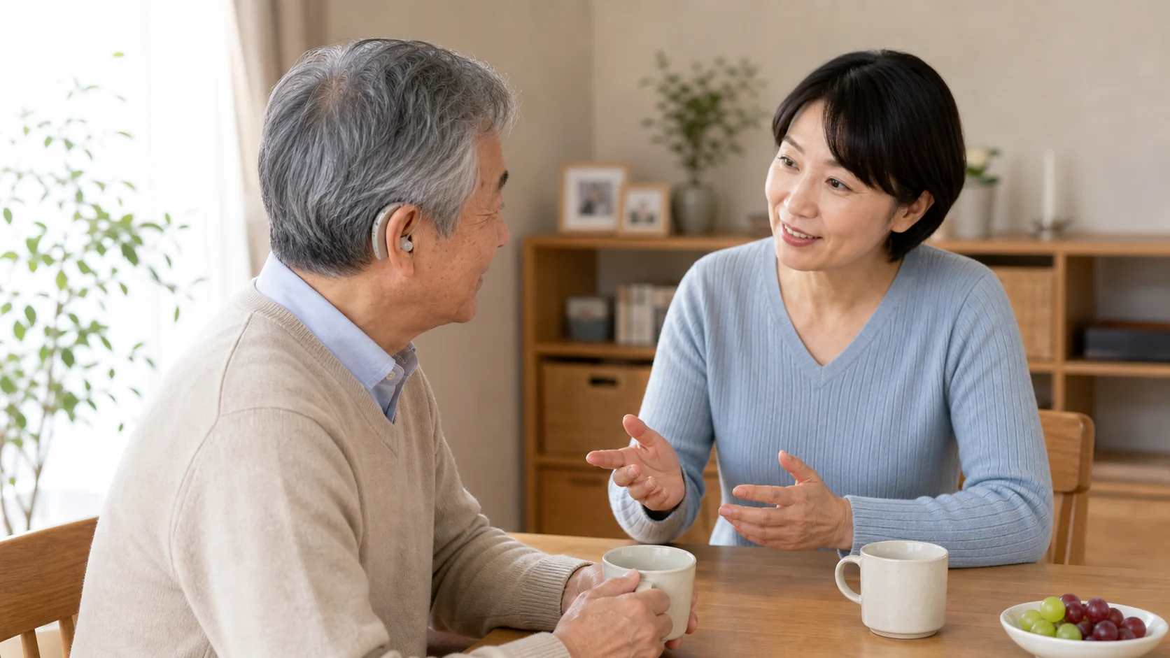 集音器を会話で試す様子