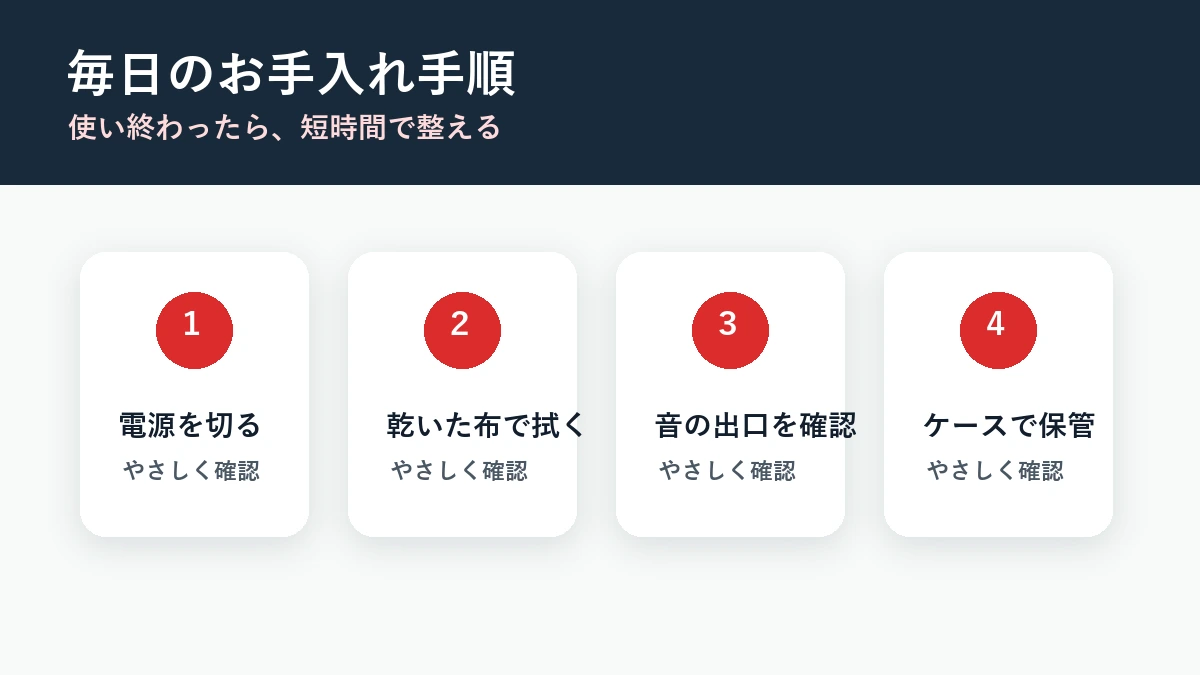 集音器の毎日のお手入れ手順