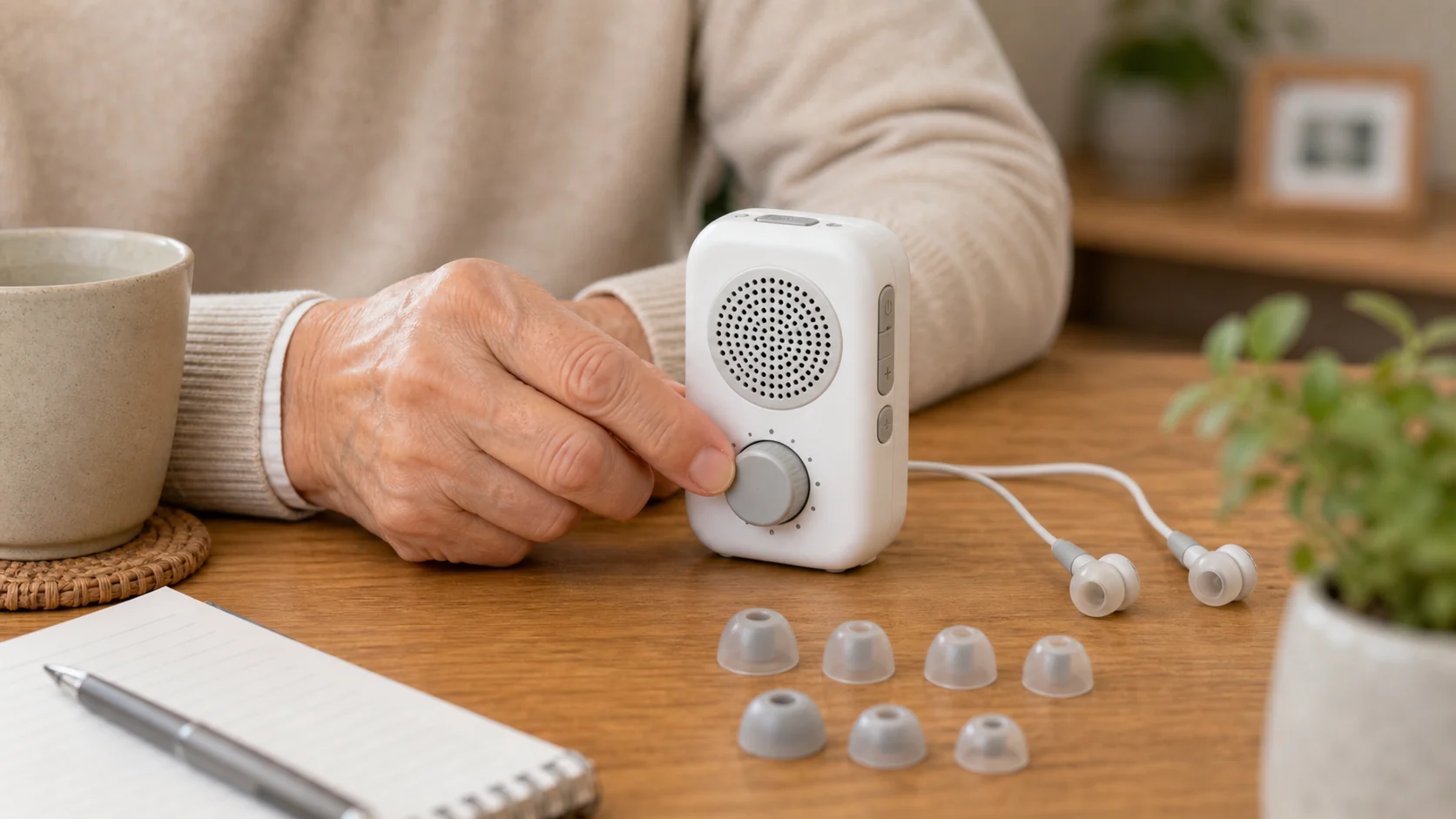 集音器の音量を調整するイメージ