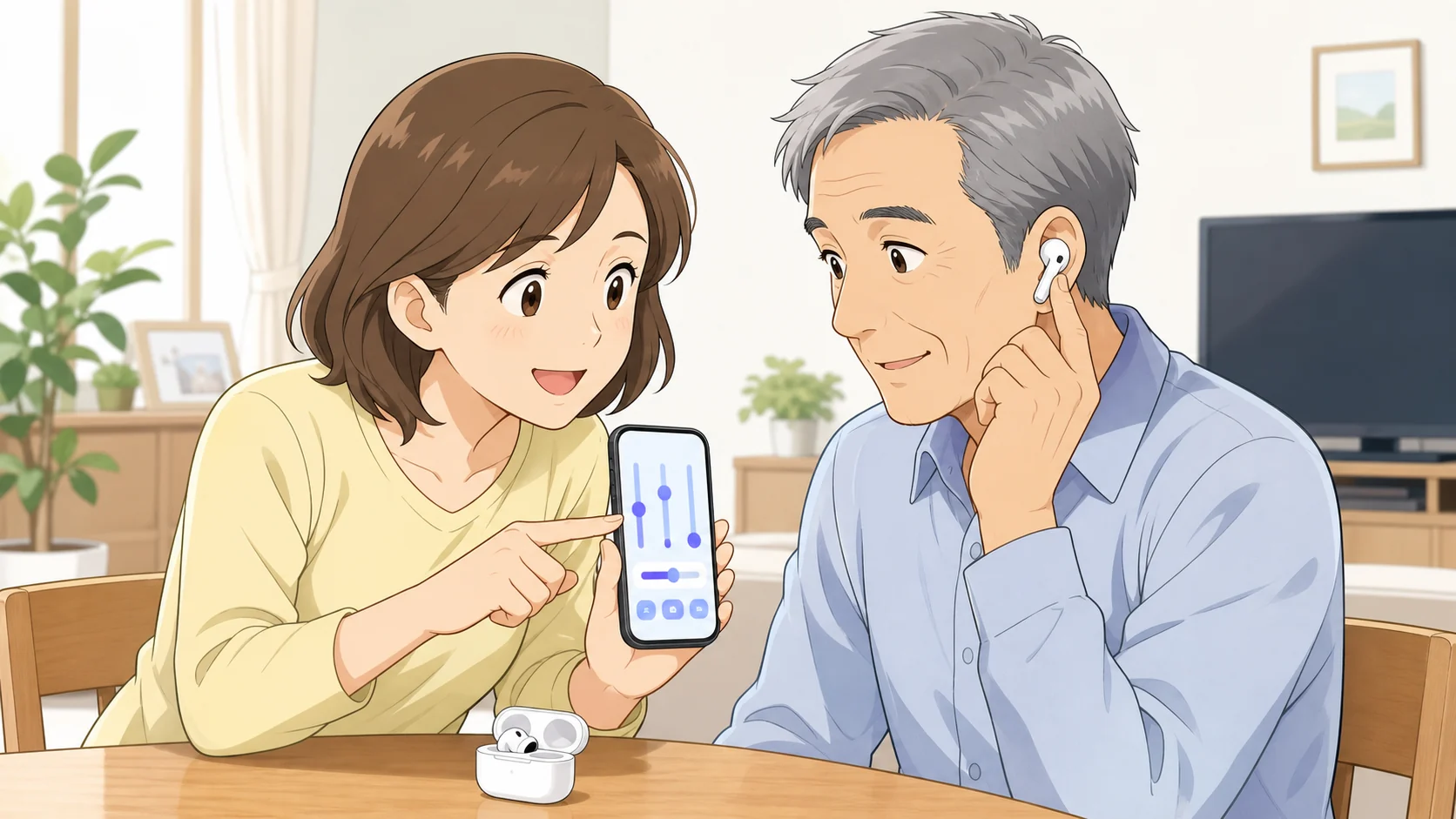 Cearvol Wave Liteをスマホアプリで調整している様子