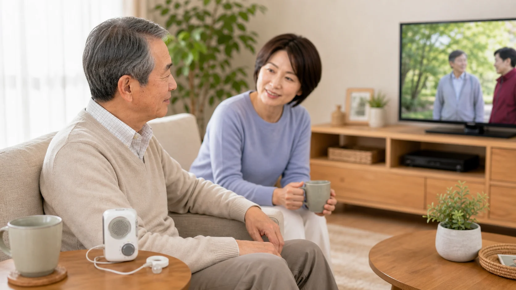 集音器がテレビや短時間の会話で候補になる場面のイメージ