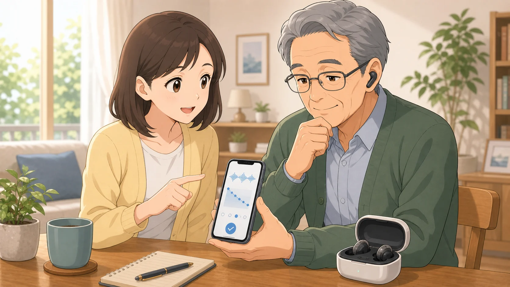 Cearvolアプリの聴力テストで聞こえを確認するイメージ