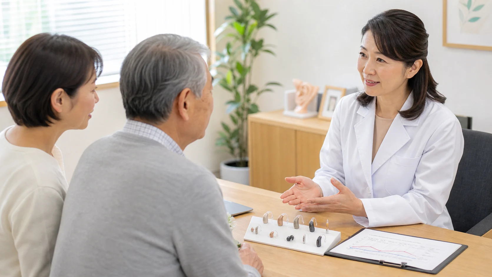 補聴器について専門家に相談するイメージ