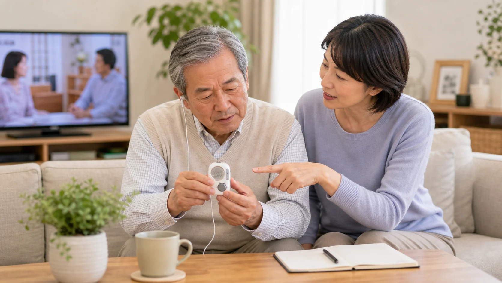 集音器の雑音対策機能を確認するイメージ