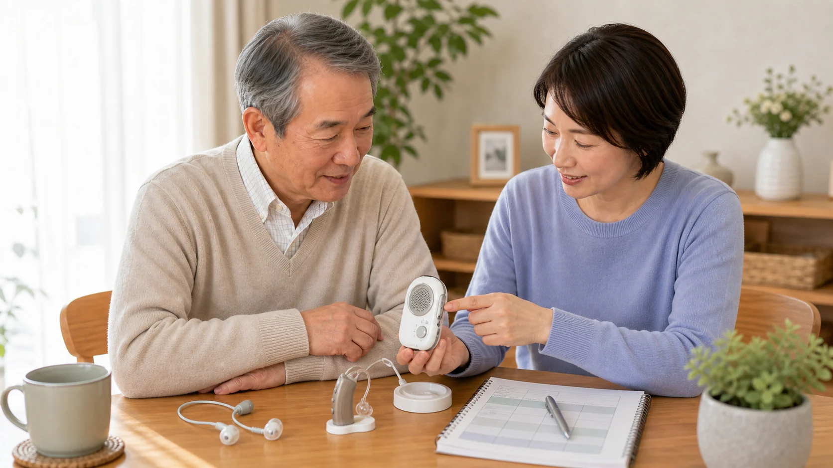 高齢者向け集音器の費用対効果を確認するイメージ