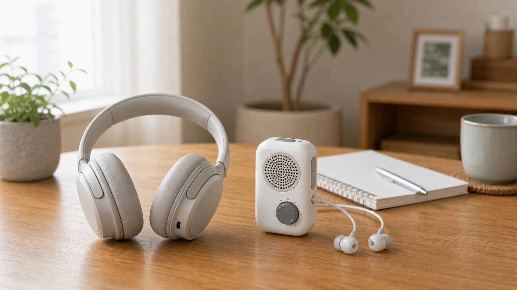 ノイズキャンセリングと集音器の違いを比較するイメージ