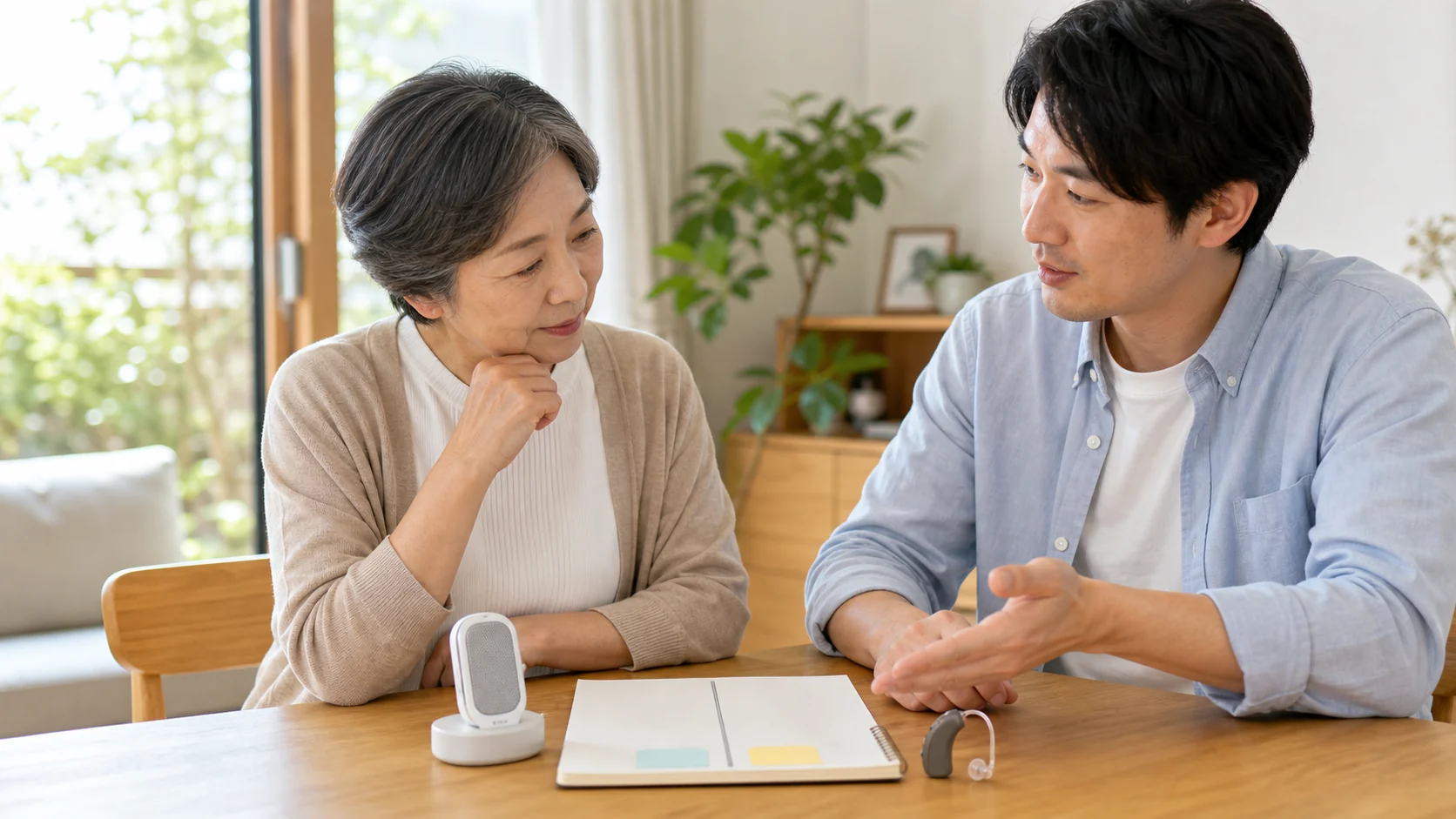 集音器と補聴器の役割を整理するイメージ