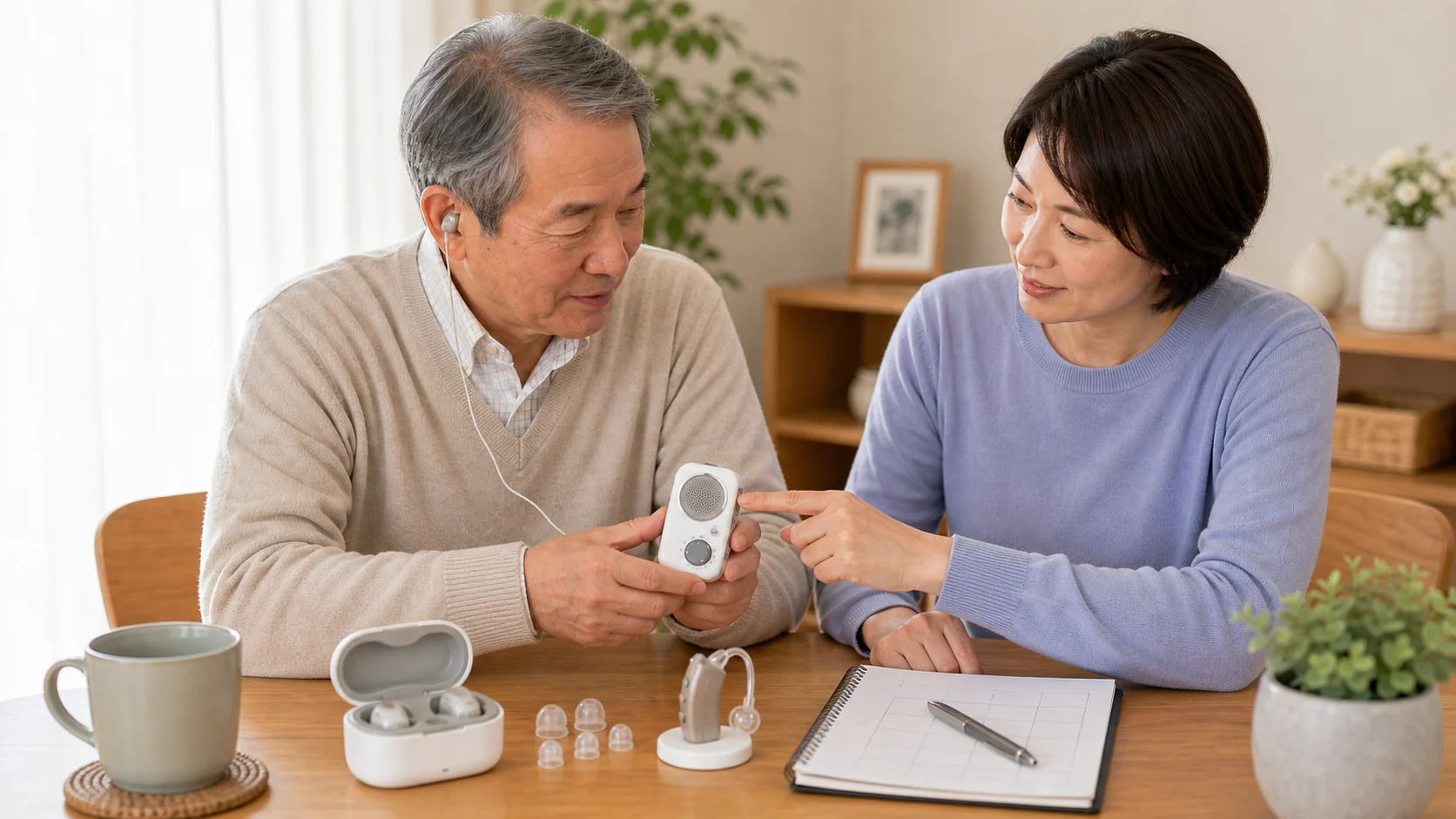 高齢者向けに雑音が少ない集音器を選ぶイメージ