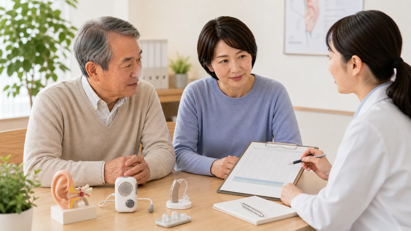 集音器の雑音がひどいときに専門家へ相談するイメージ