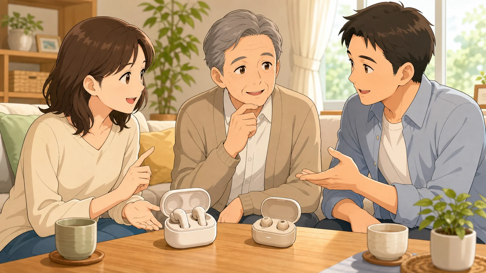 家族用に集音器を選ぶイメージ
