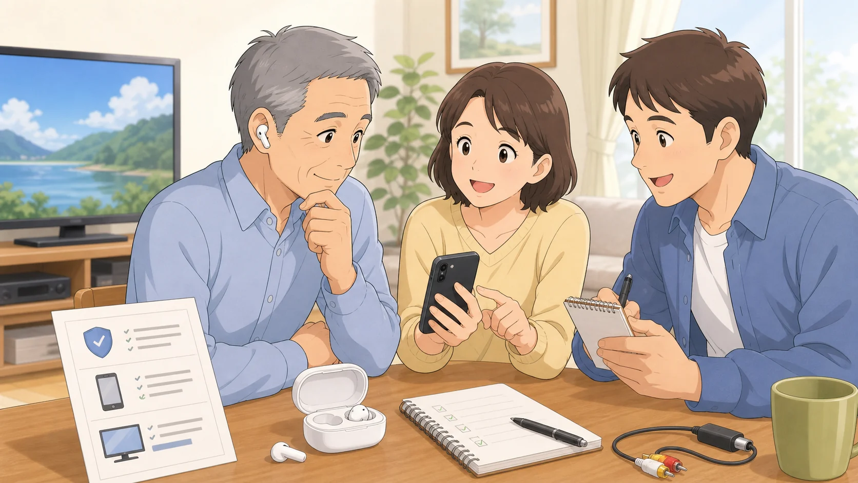 Cearvol Wave Liteを購入する前に保証や対応機器を確認している様子