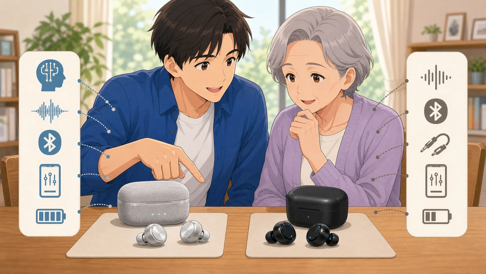 Cearvol Wave LiteとDiamond X1の機能差を確認している様子