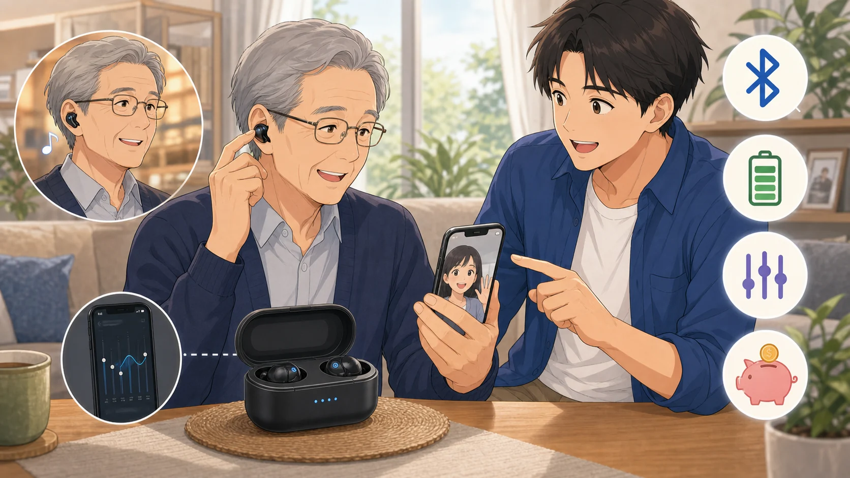 Cearvol Diamond X1がおすすめな人をスマホ連携しながら確認している様子