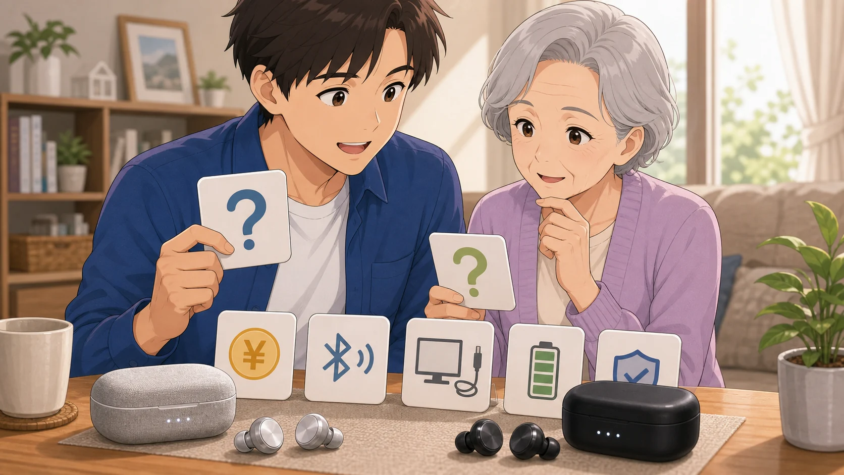 Cearvol Wave LiteとDiamond X1のよくある質問を確認している様子