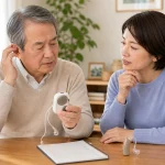 集音器のデメリットを家族で確認する様子
