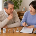 集音器の値段を家族で確認する様子