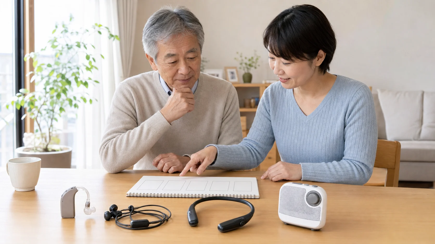 集音器のおすすめランキングを家族で比較する様子